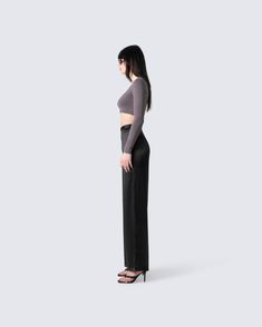 Say hello to your new fav, basic crop top 🖤 Literally pair with anything, and have the sleekest, sexiest outfit 🔥 Basic Crop Top, Satin Pants, Square Neck Top, Summer Body, Say Hello, Square Neck, Normcore, Crop Top, Walking