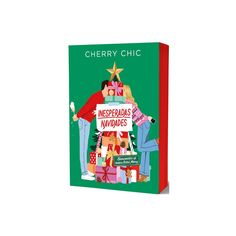 the merry chic book is on display in front of a green background with red trim