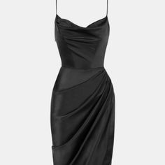 Sizing: True To Size Pattern: Solid Features: Sleeveless, Adjustable Strap, Draped, Wrap Hem, Asymmetrical Hem, Zipper Back, Ruched, Midi Neckline: Spaghetti Strap Sheer: No Stretch: No Stretch Product Measurements: S: Length 26 In, Bust 33 In, Waist 27 In, Hip 35 In M: Length 26 In, Bust 35 In, Waist 28 In, Hip 37 In L: Length 26 In, Bust 37 In, Waist 30 In, Hip 39 In Material Composition: 95% Polyester, 5% Cotton Care: Machine Wash Cold. Tumble Dry Low. Imported Shipping Time: 5-10 Business Da Elegant Sleeveless Cami Dress For Party, Sleeveless Satin Mini Dress For Dinner, Sleeveless Ruched Slip Dress For Night Out, Elegant Sleeveless Ruched Slip Dress, Ruched Sleeveless Slip Dress For Night Out, Elegant Fitted Cami Sleeveless Dress, Elegant Sleeveless Slip Dress With Ruched Detail, Sleeveless Ruched Mini Dress For Dinner, Sleeveless Ruched Midi Dress For Dinner