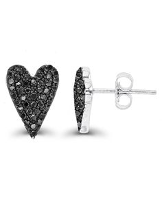 in stock Black Diamond Accent Earrings For Anniversary, Black Earrings For Anniversary On Valentine's Day, Black Earrings For Valentine's Day Anniversary, Macy's Black Jewelry For Gift, Macy's Black Jewelry For Gifts, Macy's Black Jewelry Gift, Black Valentine's Day Earrings, Gift Black Diamond Earrings, Black Diamond Cubic Zirconia Earrings As Gift