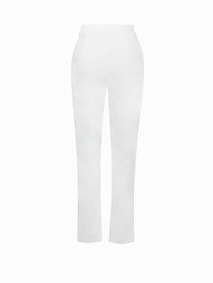 Introducing our Vayla Skinny Trousers, that are made for just about any occasion! Tailored to fit and flatter your natural curves, the high rise waist and slim fitted leg call for the perfect silhouette. Cut from a woven stretch crepe fabric and fully lined inside, this design features a zipper at the center front for easy wear. Perfect for classic office attire or even a night on the town. Pair these trousers with our Vandra White Draping Blazer Jacket for an extra polished 2-piece look! Availa Slim Fit Full Length Elastane Pants, Fitted Elastane Dress Pants For Spring, Fitted Full Length Dress Pants With Elastic Waistband, Fitted Straight Leg Elastane Pants, Fitted Elastane Straight Leg Pants, Fitted Straight Leg Dress Pants With Elastic Waistband, White Bottoms With Wide Waistband In Elastane, White Fitted Bottoms With Contoured Waistband, Classic Stretch Bottoms With Contoured Waistband