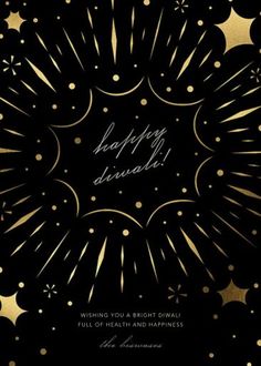 a black and gold new year's card with the words happy new year on it