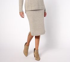 Give up comfort? Not us! We're loving this soft and cozy sweater skirt from Isaac Mizrahi. Its pull-on ease makes getting dressed effortless, and the flattering silhouette makes us feel so chic. Pair this yummy-soft skirt with a sweater you already own (or a new find from Isaac!) and you're ready to seize the day in style. From Isaac Mizrahi Live!TM. Yarn Skirt, Soft Skirt, Novelty Yarn, Seize The Day, Getting Dressed, Isaac Mizrahi, Cozy Sweater, Sweater Skirt, Cozy Sweaters