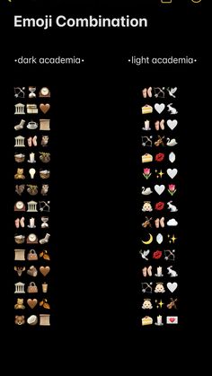 an image of some type of emoj combination on a black background with the words emoi combinations