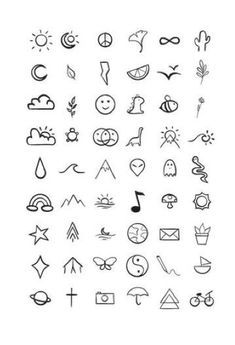 an image of various hand drawn symbols