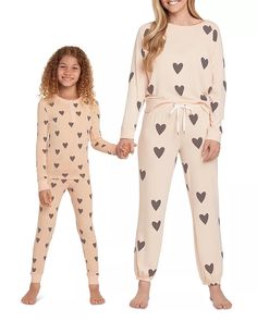 Honeydew - Mommy & Me Printed Long Sleeve Tee & Pajama Set Cute Relaxed Fit Sleepwear For Loungewear, Cozy Fit Sleepwear For Fall Sleepover, Long Sleeve Matching Set Sleepwear For Lounging, Long Sleeve Sleepwear Matching Set For Lounging, Cozy Fit Sleepwear For Pajama Party, Cozy Fit Sleepwear For Pajama Party In Fall, Cute Long Sleeve Sleepwear For Loungewear, Cute Long Sleeve Loungewear Sleepwear, Super Soft Long Sleeve Sleepwear For Pajama Party