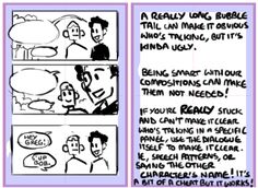 a comic strip with an image of two people talking to each other and the words,'really long bubble talk can make it serious kinda ugly '