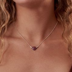 A simple yet beautiful protection necklace to wear every day. Ideal to gift it to the one you love and to yourself of course ➽DESCRIPTION A heart-shaped Rhodonite gemstone is attached to a sterling silver rolo chain. The rhodonite has a really sweet dark pink color with grey-blackish spots The chain is decorated with barrel sterling silver beads on each side of the heart. The necklace ends with a spring-ring clasp ➽SIZE Total necklace length please choose from the drop-down menu 40cm (15.7'') 45 Spiritual Necklace With Sterling Silver Clasp As Gift, Heart Necklace With Sterling Silver Clasp, Pink Sterling Silver Necklace With Heart Beads, Everyday Pink Sterling Silver Necklace, Spiritual Charm Necklaces For Valentine's Day, Heart-shaped Sterling Silver Gemstone Necklace, Sterling Silver Heart-shaped Gemstone Necklace, Valentine's Day Spiritual Charm Necklaces, Everyday Gemstone Heart Pendant Necklace