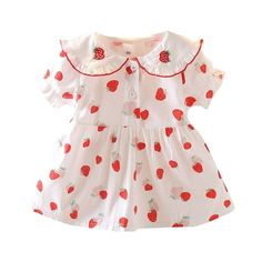 Size: 80 Recommended age: 0-6 Months Length: 40cm/15.75'' Height: 73-80cm/28.74-31.50'' Size: 90 Recommended age: 6-18 Months Length: 43cm/16.93'' Height: 80-90cm/31.50-35.43'' Size: 100 Recommended age: 18-24 Months Length: 46cm/18.11'' Height: 90-100cm/35.43-39.37'' Size: 110 Recommended age: 2-3 Years Length: 49cm/19.29'' Height: 100-110cm/39.37-43.31'' Product Description: With its soft and breathable fabric, TAIAOJING dress ensures that your girls stays comfortable all day long. To ensure durability and longevity, TAIAOJING dresses are made with high-quality stitching and finishing. They are designed to withstand the playful activities of children, making them a practical choice for parents. Give your little princess the gift of comfort and style with our adorable cotton dress. Order Girls Boho Dress, Floral Print Party Dress, Girls Princess Dress, Baby Girl Princess Dresses, Strawberry Birthday, Princess Dress Kids, Casual Sundress, Girls Casual Dresses