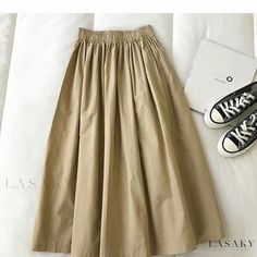 Lasaky - High-waisted A-line Skirt in Stylish Workwear Colors Casual Maxi Skirt, Long A Line Skirt, Solid Skirt, Plaid Pleated Skirt, Skirt Y2k, Y2k Aesthetic Outfits, Half Skirt, Types Of Skirts, Summer Outfits Women