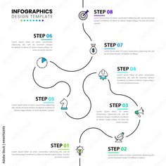 Vetor do Stock: Infographic design template. Timeline concept with 5 steps 5 Step Infographic, Graphic Design Infographic Layout, Infographic Layout Templates, Road Map Design, Step Infographic, Timeline Infographic Design, Flow Charts, Islamic Relief, Flow Diagram