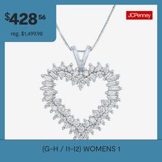 Features: Adjustable Chain, Quick ShipDiamond Clarity: I1-I2Jewelry Closure: Spring Ring ClaspSetting: ProngShape: HeartStone Cut: Multi-ShapeDiamond Color: G-HMetal Color: WhiteChain Length: 18 InchExtender Length: 2 InchPendant Length: 26mmPendant Width: 21.3mmRounded Carat Weight: 1 Ct. T.w.Chain Construction: BoxCare: Wipe CleanStone Type: 54 Lab Grown DiamondAuthenticity: Lab Grown DiamondBirthstone: April BirthstoneMetal: 10k White GoldNecklace Type: Pendant NecklacesPendant & Charms Type… Diamond Heart Necklace With 17 Jewels, 17 Jewels Heart Necklace For Anniversary, Diamond Cut Necklaces For Mother's Day, Brilliant Cut Heart Shaped Diamond Necklace, White Gold Fine Jewelry Heart Necklace, Diamond White Open Heart Jewelry, Heart Cut Diamond Necklace For Valentine's Day, Diamond Heart Cut Necklace, Mother's Day Fine Jewelry Diamond Necklace