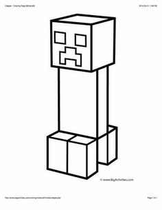 an image of a minecraft creepy face on top of a block coloring page