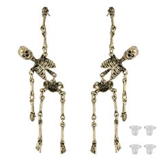 PRICES MAY VARY. Package Contents: You will get a pair of Halloween skull earrings and 4 ear plugs. The unique design can meet your daily decoration needs and use needs, making your dress more personalized. Please note that this product is only suitable for people aged 13 and above. Good Design: Our Halloween earrings adopt human skeleton design, which increases the horror of Halloween and creates a more festive atmosphere. They are an indispensable tool for Halloween. Wide Application: Our pend Skeleton Earrings, Jewelry For Girls, Skeleton Design, Human Skeleton, Quirky Earrings, Earrings Halloween, Skull Pendant, Skull Earrings, Halloween Earrings