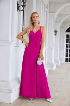 Ladies Chiffon Spaghetti Strap V Neck Front Slit Floor Length Bridesmaid Evening Dress Prom Party Wedding Evening Dress 28116-numbersea Beach Semi Formal, Engagement Beach, Wedding Evening Dress, Military Ball, Evening Dresses For Weddings, Vestidos Prom, Black Tie Event, Chiffon Ruffle, Prom Wedding