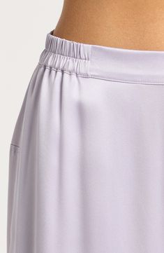 These silk pajamas are thermoregulating, breathable and the secret to a great night's sleep; and the best part—they can go in the washing machine. The slightly cropped top goes perfectly with the high-waist pants that feature slit outseams to enhance the movement and breezy feel. 18 1/2" length top; 29" inseam;, 28" leg opening; 14" front rise; 17" back rise (size Medium) Top has hidden-button placket; johnny collar; elbow-length sleeves; chest patch pocket Bottoms have back elastic waist; side- Johnny Collar, Silk Pajamas, Great Night, The Movement, Elbow Length Sleeve, Waist Pants, Cropped Top, Button Placket, High Waisted Pants