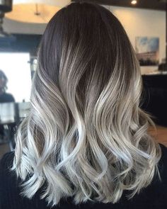 Ash Balayage  - http://ELLEUK.com Ash Grey Hair, Ash Balayage, Ash Blonde Ombre, Ash Hair Color