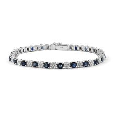 Genuine Blue Sapphire and Diamond Tennis Bracelet/ Certified VS Clarity F Color Diamond Bracelet In Solid 18K White Gold/ Anniversary Gifts * SKU: SGBR00262  * Made to Order. * Gold Purity: 18K Solid Gold (stamped) * Custom Gold Color: Yellow, Rose, White Gold * Custom Gold Purity: 10K/14K/18K (Charges May Apply) * Diamond 100% Genuine Earth Mines Diamond * Diamond Weight: 2.34 Ct. (For 6.5 Inches Wrist Size) - (Depends on Wrist Size) * Diamond Color: F * Diamond Clarity: VS * Diamond Cut: Brill Precious Stones Bracelet, Bracelet Luxury, Luxury Bracelet, Gold Anniversary, Diamond Tennis Bracelet, Vs Diamond, Wedding Jewelry Bracelets, Garnet Earrings, Tennis Bracelet Diamond