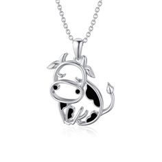 PRICES MAY VARY. Cow Necklace Inspiration: The cow is a symbol of hard work, selfless dedication, and wealth. This cow necklace has a good meaning for us. Cow Pendant Size: The pendant jewelry is Height 19.5mm, Width 12.6mm, and come with 18'' + 2'' Sterling Silver Chain. Including with dainty jewelry box. Material: The Cow Necklace is made of high quality 925 sterling silver, high polish finishing and won't turn dark. You often wear it also contributes to good health. Ideal Gift: This cow neckl Cow Necklace, Good Meaning, Cow Gifts, Mothers Day Gifts, Jewelry Birthday, Necklace For Women, Pendant Jewelry, Gifts For Mom, Cow