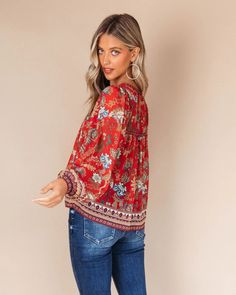 Detail: Floral print Boat neckline Long sleeves Size Chart: Top Size Bust Length Shoulder inch cm inch cm inch cm S 35.5 90 24.4 62 14.9 38 M 37 94 24.8 63 15.3 39 L 38.6 98 25.2 64 15.7 40 XL 40 102 25.6 65 16.1 41 Vintage Floral Top, Select Shop, Long Sleeve Floral Top, Red Vintage, Best Dressed, Boat Neckline, Floral Top, Bell Bottoms, Vintage Floral