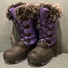 Nwt Women’s Size 5 Kamik Snow Boots. Never Worn, Just A Little Dust From Storage. Ask Me Any Questions You Have About Them! Purple Round Toe Boots For Outdoor, Purple Round Toe Outdoor Boots, Purple Lace-up Boots For Outdoor, Kamik Boots, Dream Things, Black Rain Boots, Womens Rain Boots, Waterproof Winter Boots, Black Boots Tall