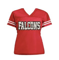 a women's football jersey with the word falcons on it