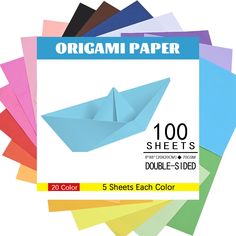 the origami paper sheets have different colors