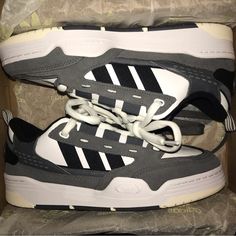 Adidas 2000 Grey Black White. Never Worn Modern Adidas Skate Shoes For Streetwear, Sporty Adidas Skate Shoes With Speckled Midsole, Adidas 2000, Adidas Ultraboost 19, Burgundy Sneakers, Adidas Cleats, Mens Hiking Shoes, Adidas Boost, Black And White Shoes