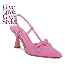 in stock Strappy Pumps, Pink Confetti, Brown Tweed, Bow Pumps, Pink Pumps, Rhinestone Bow, Slingback Heel, High Heel Pumps, Womens Heels