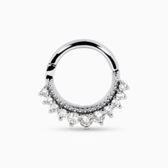 Melia Bead Nose Ring with White Diamonds Kris Averi Etruscan Art, Anything For You, Recycled Metal, White Diamonds, Diamond White, Septum Ring, Cubic Zirconia, Nose Ring, Diamonds