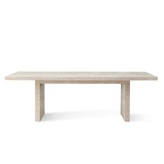 a white table on a white background with no one around it and the top is made out of wood