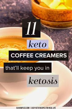 a bowl of soup with the words 11 keto coffee creamers that'll keep you in ketosis