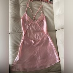 Nwot This Beaut. Fits Sooo Sexy. Perfect Condition. Backless Party Sleepwear With Built-in Bra, Fitted V-neck Sleepwear For Parties, Fitted Backless Sleepwear For Loungewear, Elegant Fitted Backless Sleepwear, Chic Pink Sleepwear For Party, Fitted Party Sleepwear With Built-in Bra, Fitted V-neck Party Sleepwear, Fitted Backless Satin Sleepwear, Fitted Satin Backless Sleepwear