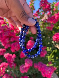 Lapis Lazuli: Deep blue 8mm round beaded bracelet with gold-like speckles available on Etsy. Island Crafts, Deep Blue Color, Lapis Lazuli Crystal, Lapis Lazuli Bracelet, Lapis Lazuli Jewelry, Her And Him, Lapis Lazuli Beads, Hippie Bracelets, Rancho Cucamonga