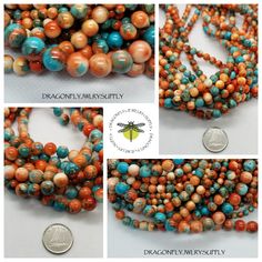 Beautiful mix of turquoise, white and a rusty orange red to give you a unique look for your jewelry. 1 strand Ocean White Jade Beads, Dyed Turquoise and Rust, Round, Polished, 4-6-8mm, Hole 1mm, 15.5 inch full strand 4mm - approx 90 beads per strand 6mm - approx 60 beads per strand 8mm - approx 48 beads per strand Also available - Ocean Jade dyed Royal Blue https://www.etsy.com/ca/DragonflyJwlrySupply/listing/1045396641/1-strand-ocean-white-jade-beads-dyed?utm_source=Copy&utm_medium=ListingManag Turquoise And Rust, Rusty Orange, White Jade, Jade Beads, Orange Red, Royal Blue, Rust, Jade, Dye