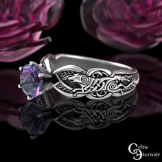 See more stone & metal options here: www.etsy.com/shop/CelticEternity?search_query=3177 Band Height: 6.7 mm near the wolves, 3mm at back band Stones: 1x 6.5mm Alexandrite This intricate ring features two protective wolves surrounded by traditional Celtic knotwork. The wolf is a symbol of guardianship, ritual, loyalty, and spirit. Wolf has the ability to make quick and firm emotional attachments, and can trust their own instincts. Every ring is handmade to order and in YOUR CUSTOM size; we do not keep backstock. Please buy our refundable ring sizer (BEFORE ORDERING) if you have not been sized by a professional jeweler: www.etsy.com/listing/937178260 About This Item: Cast in solid 925 sterling silver (nickel-free), these rings are made of 100% recycled metal. We hallmark all our rings with c Silver Wolf Ring, Wolf Ring Women, Spirit Wolf, Wedding Ring Silver, Intricate Rings, Wolf Ring, Silver Wolf, Celtic Knotwork, Celtic Jewelry