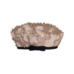 Fatima Pearl Embellished Beret Hat | SIBI | Wolf & Badger Elegant Flat Cap For Party, Elegant Flat Cap Beret For Spring, Beige Structured Crown Hat For Evening, Elegant Fitted Beret For Spring, Elegant Evening Cap Hat, Elegant Fitted Spring Beret, Elegant Adjustable Beret For Parties, Embellished Evening Hats, Embellished Headpieces For Evening