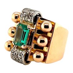 Capsule 2023, Retro Cocktail, French Retro, Vintage Jewels, Jewelry Business, Emerald Diamond, Cocktail Ring, Cocktail Rings, Gold Beads