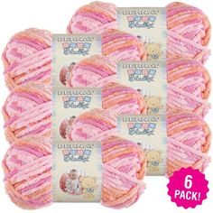 6 packs of pink yarn for knitting and crochet