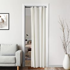 PRICES MAY VARY. VERSATILE: Unique 80" length drop perfect for 1).doorway height to keep total privacy, 2).window coverings if you don't want curtains touch the floor, 3)closet door cover mess to save space.Curtain measurements two width options.38" narrow skinny wide enough for 24"/28"/30"/32"/34"/36" opening or hanging multiple panels separately for a modern window look. 52" standard wide for a pleated accordion door like or classic traditional window dressing. LUXURIOUS TEXTURED: The velvet i Curtains Instead Of Closet Doors, Curtain For Closet Door, Curtain Closet Doors, Closet Door Curtain, Curtain Measurements, Curtains For Closet Doors, Single Panel Curtain, Accordion Door, Sliding Closet Door