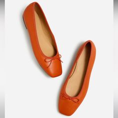 Nib Smoke-Free, Pet-Free Home Orange Flats, Dark Copper, Madewell Shoes, Ballet Flat, Copper Color, Orange Red, Color Orange, Flat Shoes Women, Ballet Flats