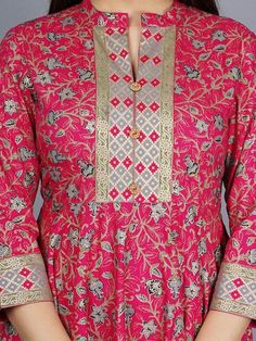 Sizes: To Fit Bust(in inches): S(34), M(36), L(38), XL(40), 2XL(42), 3XL(44) Length: 50inches PRODUCT DETAILS Color: Pink and gold-toned Ethnic motifs printed Round neck Three-quarter, regular sleeves Anarkali shape with regular style Ankle length with flared hem Material & Care Viscose rayon Dry Clean Complete The Look You'll love the elegant design and fit of this stunning kurta from Vitans. Dress up for your next family event by pairing this piece with your best Kolhapuris and simple jewelry. Festive Traditional Wear With Maxi Length And Traditional Patterns, Festive Straight Kurta Churidar With Block Print, Navratri Floor-length Kurta With Traditional Patterns, Traditional Maxi Kurta For Transitional Season, Traditional Maxi Length Kurta For Transitional Season, Festive Maxi Length Kurta With Printed Motifs, Anarkali Traditional Wear With Traditional Patterns, Anarkali Traditional Wear With Maxi Length, Anarkali Traditional Wear With Traditional Patterns, Maxi Length