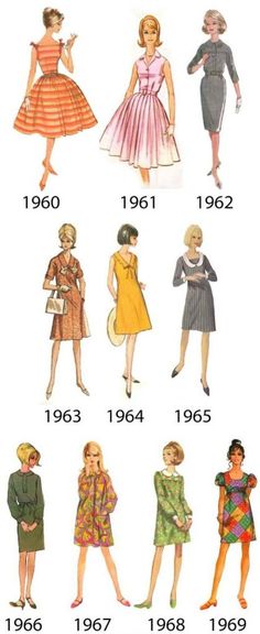 60's dresses (from sewing pattern packaging) 1960s Photoshoot, Vintage Sketches, Fashion 60s, 60's Style, Fashion 1960s, Look Retro, Sixties Fashion, Plaid Outfits, 60 Fashion