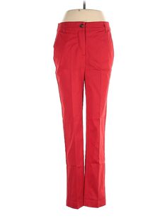 Chaps Casual Pants Size: 4 Red Bottoms - used. 97% COTTON, 3% SPANDEX, Regular, High Rise | Chaps Casual Pants - High Rise: Red Bottoms - Size 4 Casual Red Straight Leg Dress Pants, Casual Red Dress Pants For Spring, Red Dress Pants With Pockets For Spring, Casual Red Straight Leg Chinos, Fitted Red Chinos Casual Style, Red Straight Leg Dress Pants For Spring, Red Fitted Casual Chinos, Fitted Red Casual Chinos, Red Cotton Straight Leg Chinos