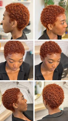 Soo Stunning Afro Hair Ideas for Women Short Copper Hair, Hair Ideas For Women, Big Chop Natural Hair, Short Dyed Hair, Black Women Short Hairstyles, Short Natural Curly Hair, Twa Hairstyles