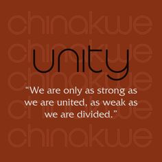 an orange background with the words, we are only as strong as we are united, as weak as we are divided