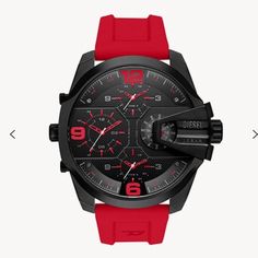 Case Size: 54mm Movement: Three Hand Platform: Uber Chief Strap Material: Silicone Strap Color: Red Case Water Resistance: 10 Atm Case Material: Stainless Steel Case Color: Black Dial Color: Black Strap Width: 28mm Closure: Single Prong Strap Buckle Strap Inner Circumference: 200+/- 5mm Red Cases, Time Keeper, Three Hands, Color Rojo, Stainless Steel Frame, Brushed Stainless Steel, Breitling Watch, Snorkeling, Stainless Steel Case