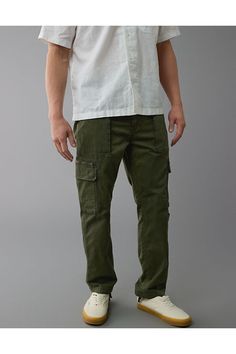 Flex is durable and designed to give you just enough stretch to move with no problem/Specially washed for a lived-in look/Cargo pockets/Convertible hem - rock an open leg or cinch it for a jogger look./These pants are Real Good: Made with the planet Relaxed Fit Jeans With Pockets For Outdoor, Relaxed Fit Jeans For Outdoor, Casual Green Jeans With Multiple Pockets, Relaxed Fit Tapered Leg Cargo Jeans For Outdoor, Urban Khaki Bottoms With Patch Pockets, Outdoor Cotton Jeans With Pockets, Relaxed Fit Military Cargo Bottoms, Military Style Cargo Bottoms With Relaxed Fit, Urban Green Cargo Jeans With Hip Pockets