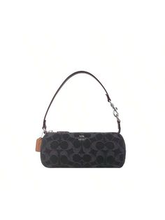 CP258SVBK black Casual,Fashionable Collar   Letter  Embellished   Women Bags Fall Shoulder Bag In Coated Canvas With Zipper, Fall Shoulder Bag With Zipper Closure In Coated Canvas, Trendy Black Baguette Bag For Travel, Trendy Black Baguette Bag For Daily Use, Black Baguette Bag For Travel In Fall, Black Trendy Baguette Bag With Double Handle, Trendy Black Baguette Bag With Double Handle, Trendy Black Tote Baguette Bag, Black Trendy Double Handle Baguette Bag