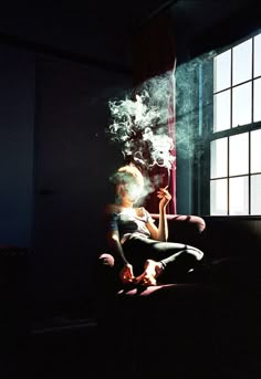 portrait, smoke, light (smoking is a bad, bad, bad and an ugly habit! not to mention unhealthy for you and others around you!) Nan Goldin, Tableaux Vivants, Window Light, Art References